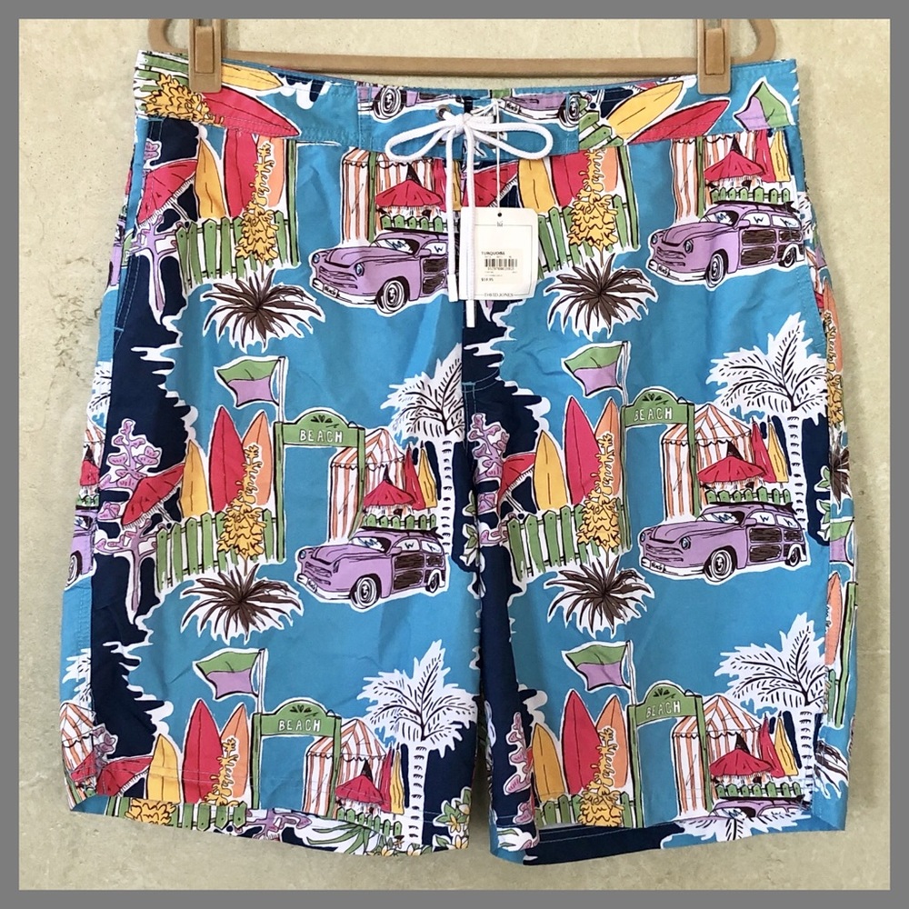 NWT St. Tropez Vintage Resort Wear Swim Trunks
